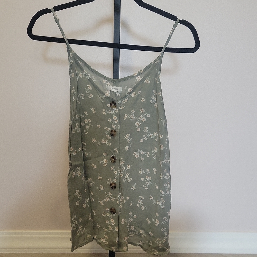 Elegant Floral Camisole in Sage Green